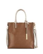 Citi Faux-leather Tote Bag With Stingray Handles, Taupe