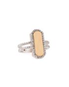 18k Two-tone Satin Ring W/ Diamonds,