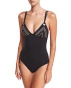 Cabana Coast Maillot One-piece Swimsuit W/ Embroidery