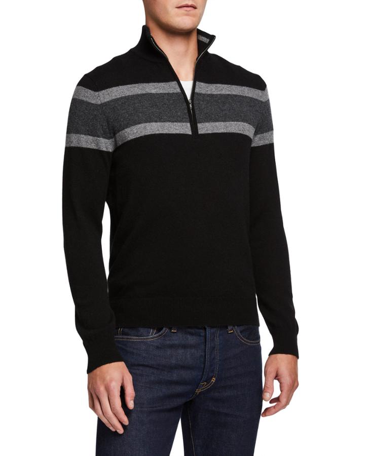 Men's Cashmere Colorblocked Striped