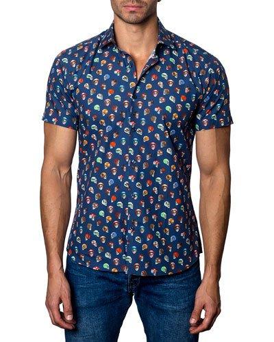 Skull-print Short-sleeve