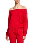 Off-the-shoulder Long-sleeve Pullover