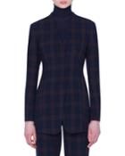 Plaid Zip-front Jacket