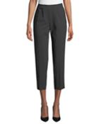 Side-zip Skinny Cropped Pants, Gray
