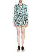 Damien Floral Silk Button-down