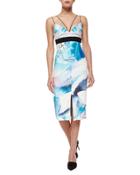 Silk Watercolor Midi Dress,