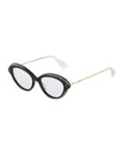 Jeweled Acetate/metal Cat-eye Optical Glasses