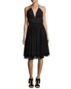 Leigh Strappy Tulle Cocktail Dress, Jet