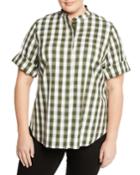 Theodora Check-pattern Button-down Blouse,
