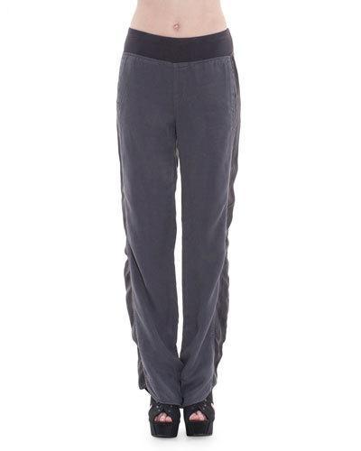 Sirena Straight-leg Twill Pants, Falcon
