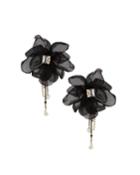 Chiffon Stud Earrings, Black