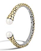 Dot 18k Gold & Silver Kick Cuff W/ Pearls,