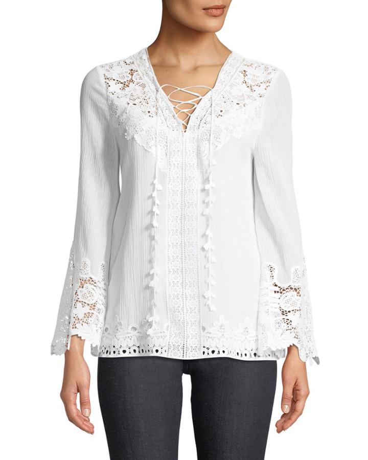 Mimi Embroidered-inset Blouse