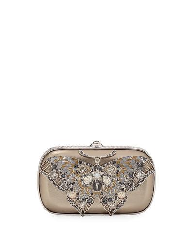 Soft-sided Rectangle Clutch With Butterfly