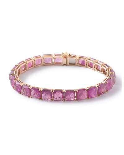 18k Rock Candy Tennis Bracelet In Composite-ruby Doublet