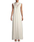 Sleeveless Crepe-sable Evening Gown