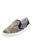 Men's Embroidered Slip-on