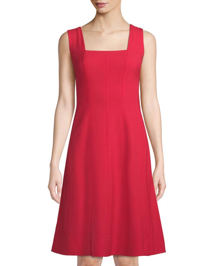 Adelaide Square-neck A-line Dress