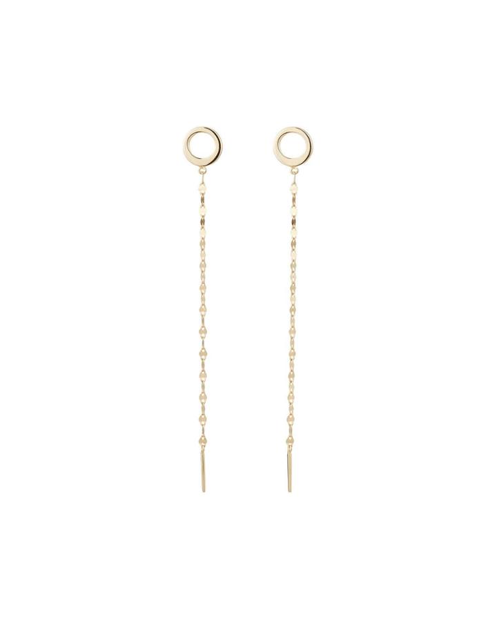 14k Yellow Gold Bond Linear Earrings