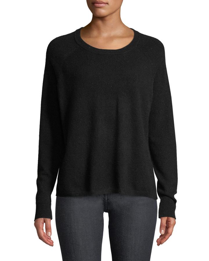 Cashmere Raglan-sleeve Crewneck