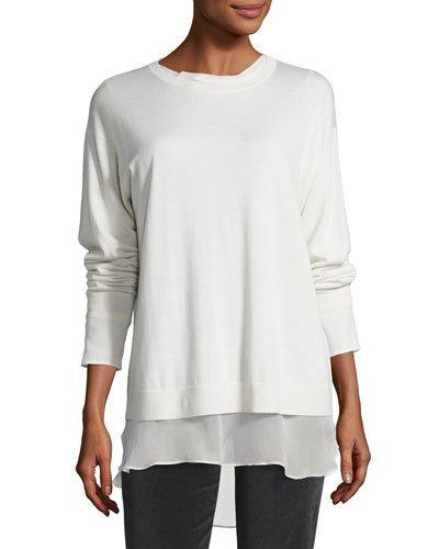 Silk-trim Wool-cashmere