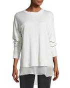 Silk-trim Wool-cashmere