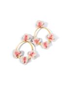 Voleta Floral Hoop-drop Earrings, Blush