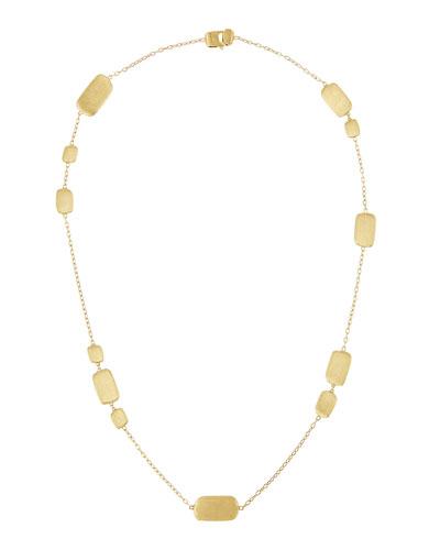 Murano 18k Brushed Yellow Gold Station Necklace