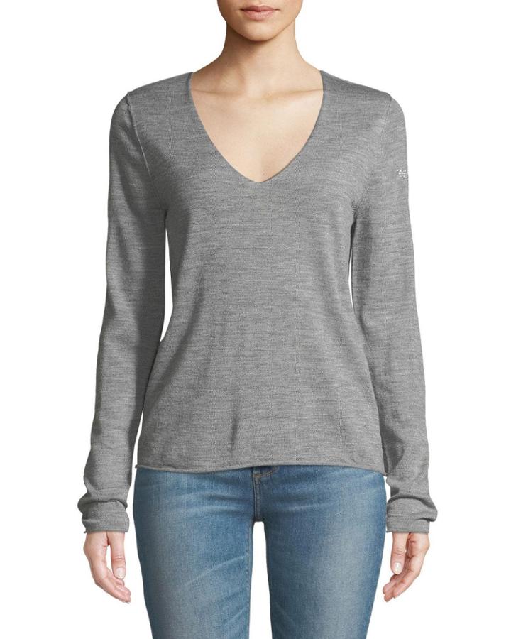 Nosfa V-neck Embellished Wool