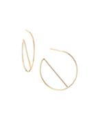 14k Gold Eclipse Wire Hoop Earrings