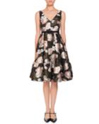 Gaby Peony Floral-print Organza Dress W/pockets