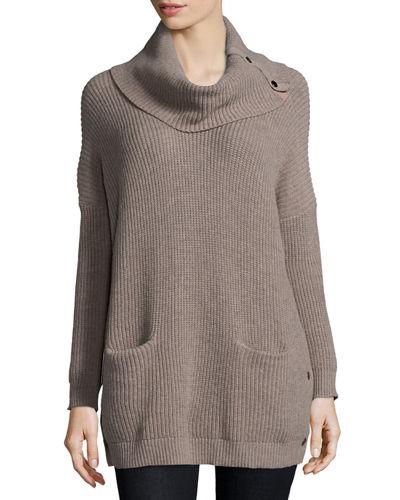Long-sleeve Cowl-neck Chunky Pullover