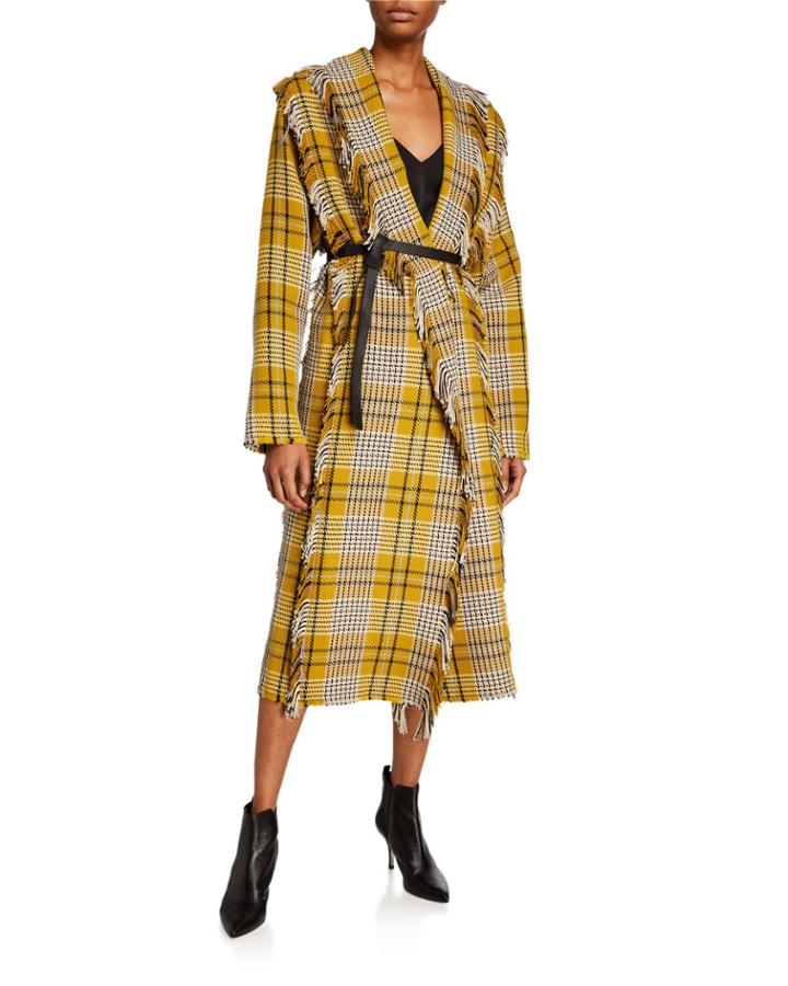 Fringed Tartan Coat