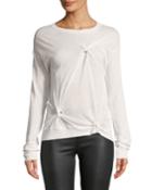 Knotted Crewneck Long-sleeve Cashmere
