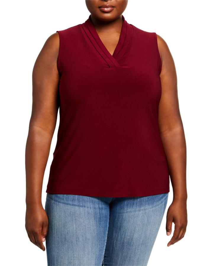 Plus Size Triple Pleated Top