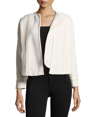 Frayed-edge Bouclé Jacket, Off White