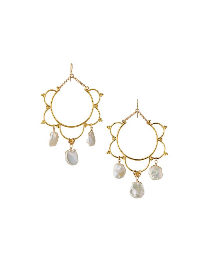 Filigree Freshwater Pearl Earrings