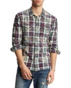 Men's Marshall Plaid Bleach Wash Western