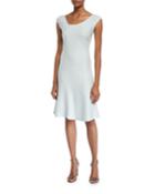 Links Sequin Asymmetric-neck Cap-sleeve Dress