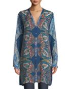Karmen Button-front Tunic W/ Tie Belt