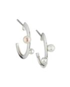 Multi-pearl Plume Hoop Earrings