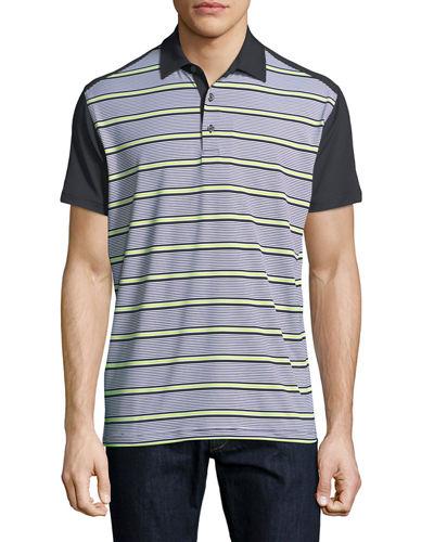 Perforated Fine-stripe Polo