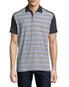 Perforated Fine-stripe Polo