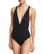 Deep V-neck Maillot One-piece
