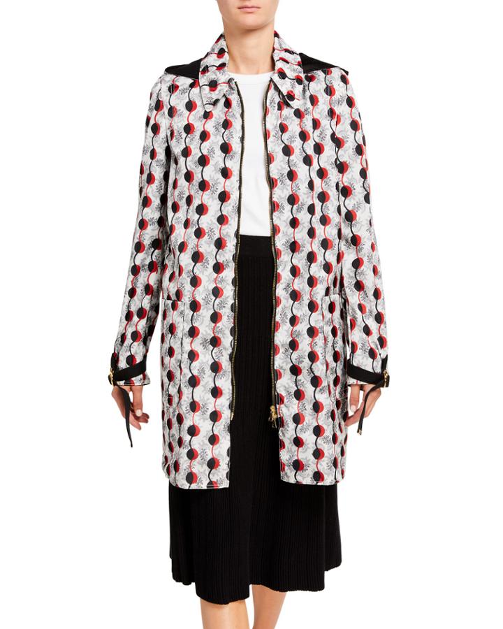 Printed Detachable Hood Coat