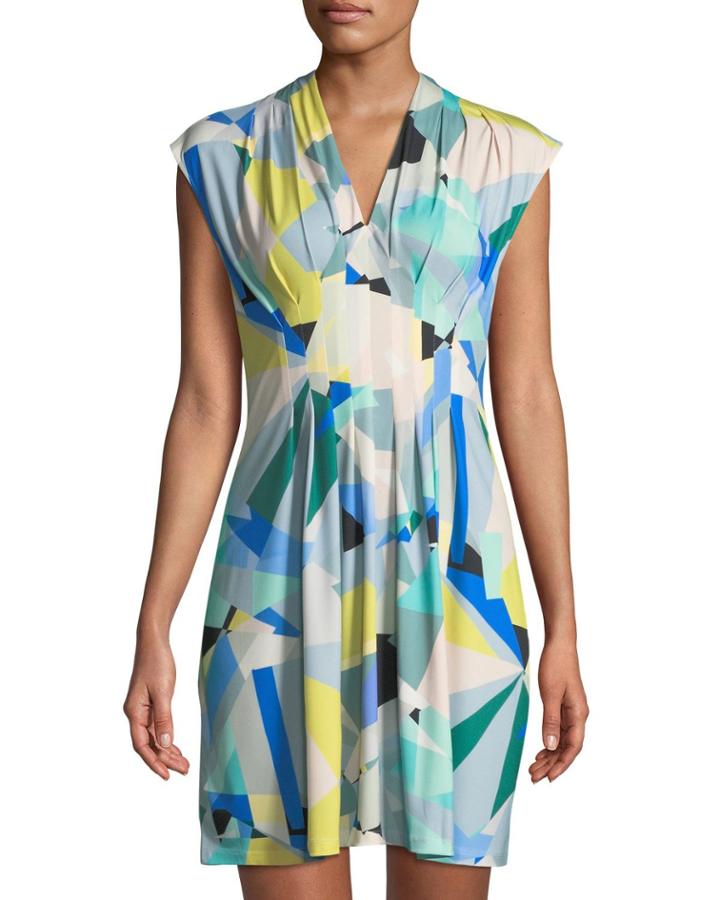 Geometric-print Pleated