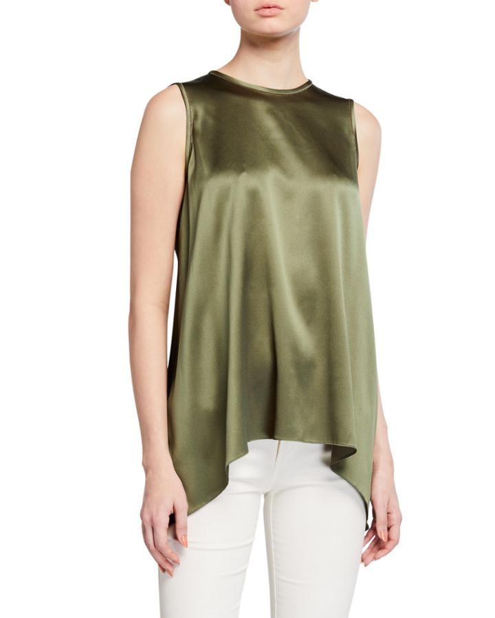 Silk Asymmetric Scoop-neck Tank