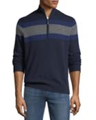Men's Striped Cashmere 1/4-zip