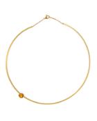 Jaipur 18k Single Stone Yellow Quartz Collar Necklace