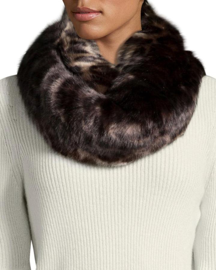 Leopard-print Faux-fur Collar